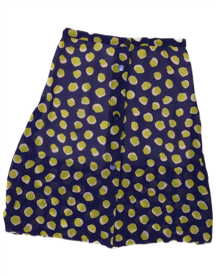Vintage Womens A-Line Skirt W30 Medium Navy Blue Spotted