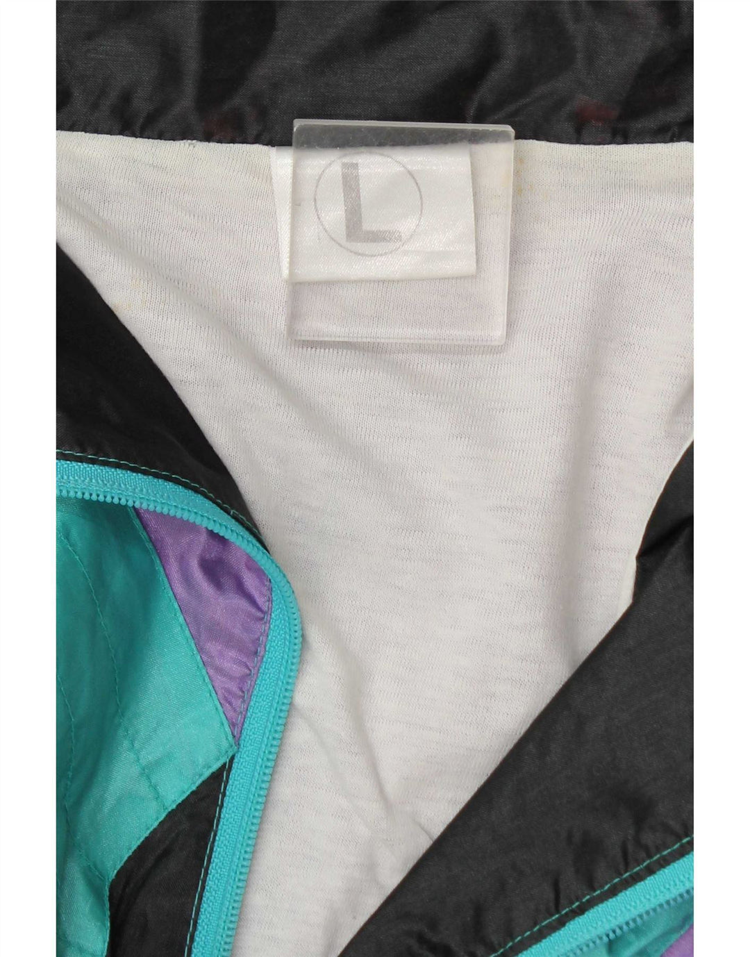 Vintage Mens Tracksuit Top Jacket Large Multicoloured Colourblock Polyamide