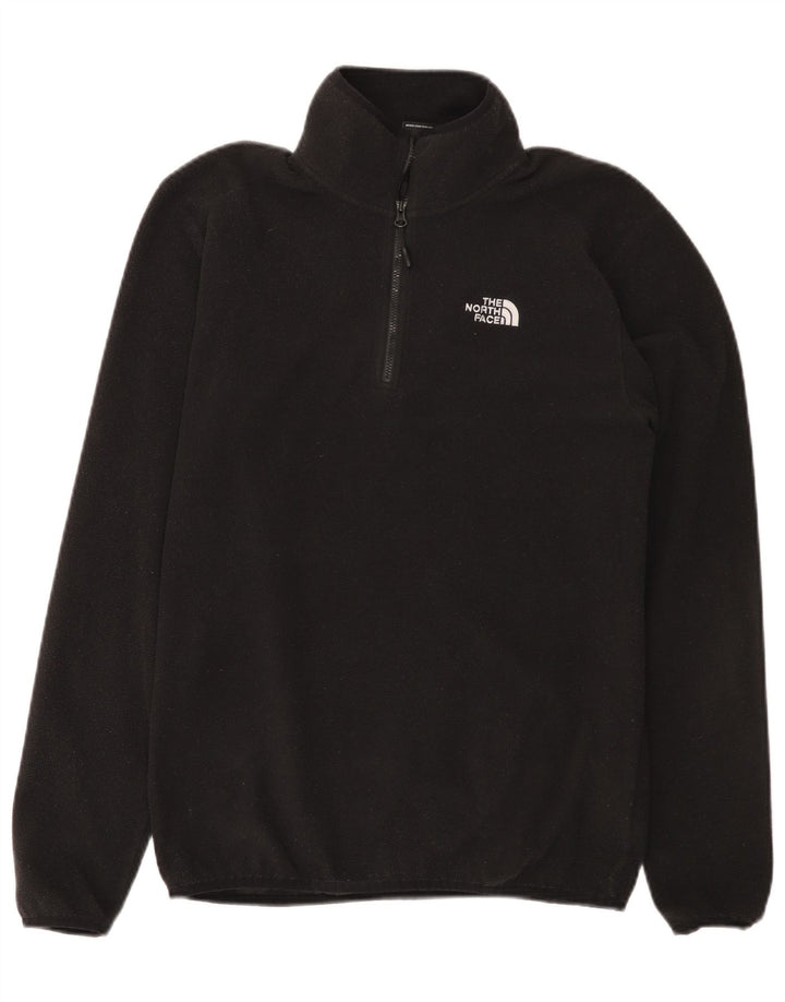 THE NORTH FACE Mens Zip Neck Fleece Jumper Small Black Polyester