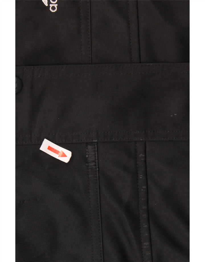 ADIDAS Womens Oversized Hooded Tracksuit Top Jacket UK 14 Large Black