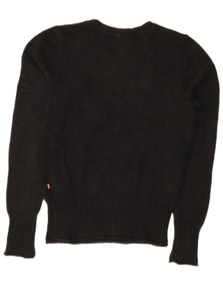 Levi's Womens Boat Neck Jumper Sweater UK 10 Small Black Polyamide