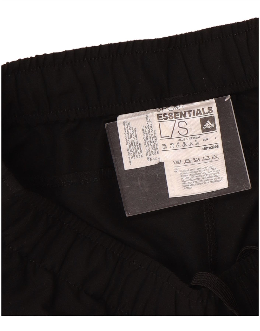 Adidas Mens Climalite Tracksuit Trousers Large Black Polyester