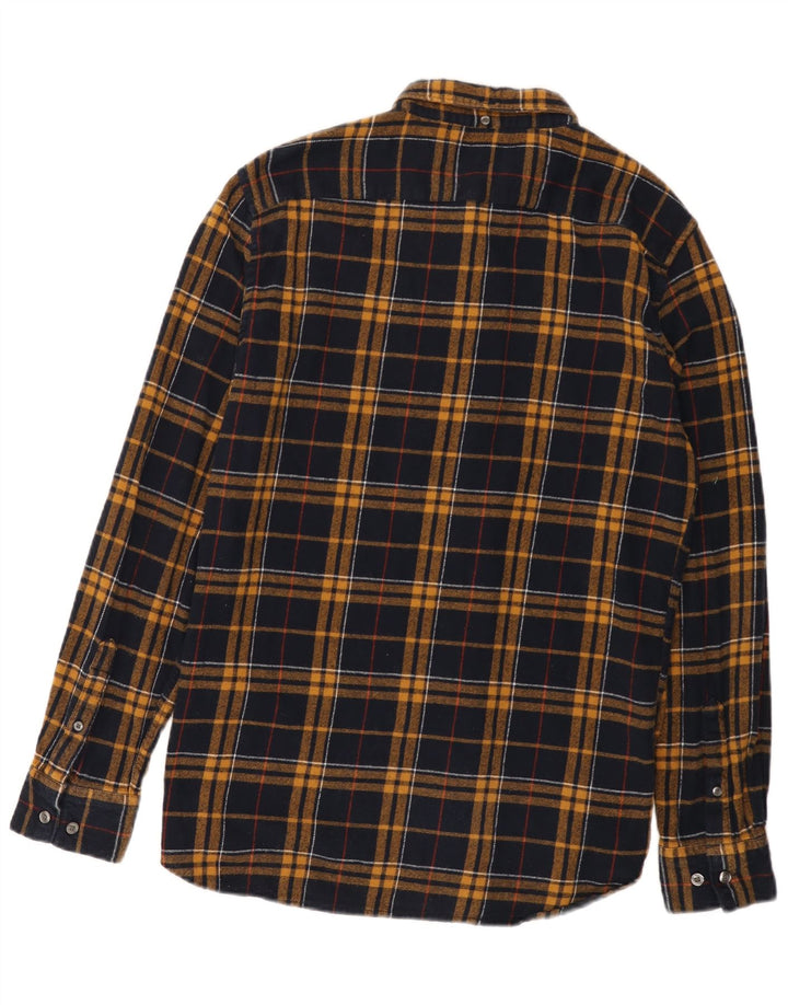 French Connection Mens Flannel Shirt Large Navy Blue Check Cotton