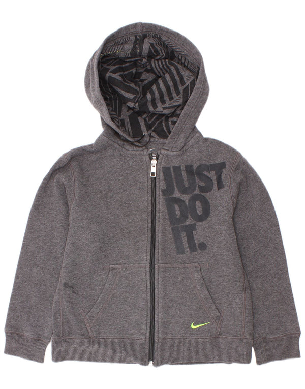 Nike Boys Graphic Zip Hoodie Sweater 6-7 Years Grey