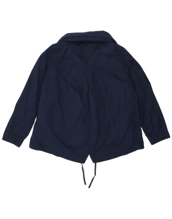 Marks & Spencer Womens Hooded Rain Jacket UK 14 Medium Navy Blue Polyester