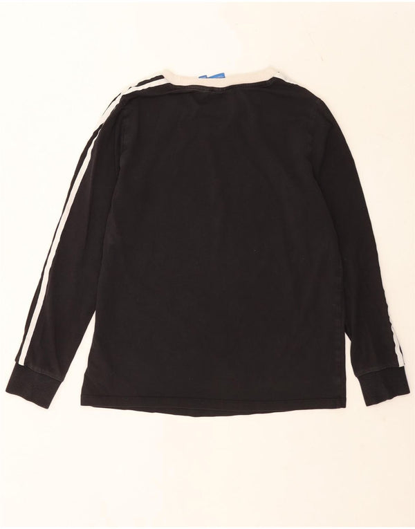 Adidas Womens Top Long Sleeve UK 14 Medium Black Cotton