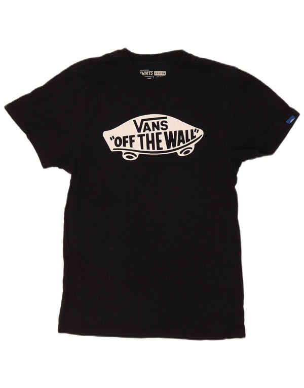Vans Mens Custom Fit Graphic T-Shirt Top Small Black Cotton