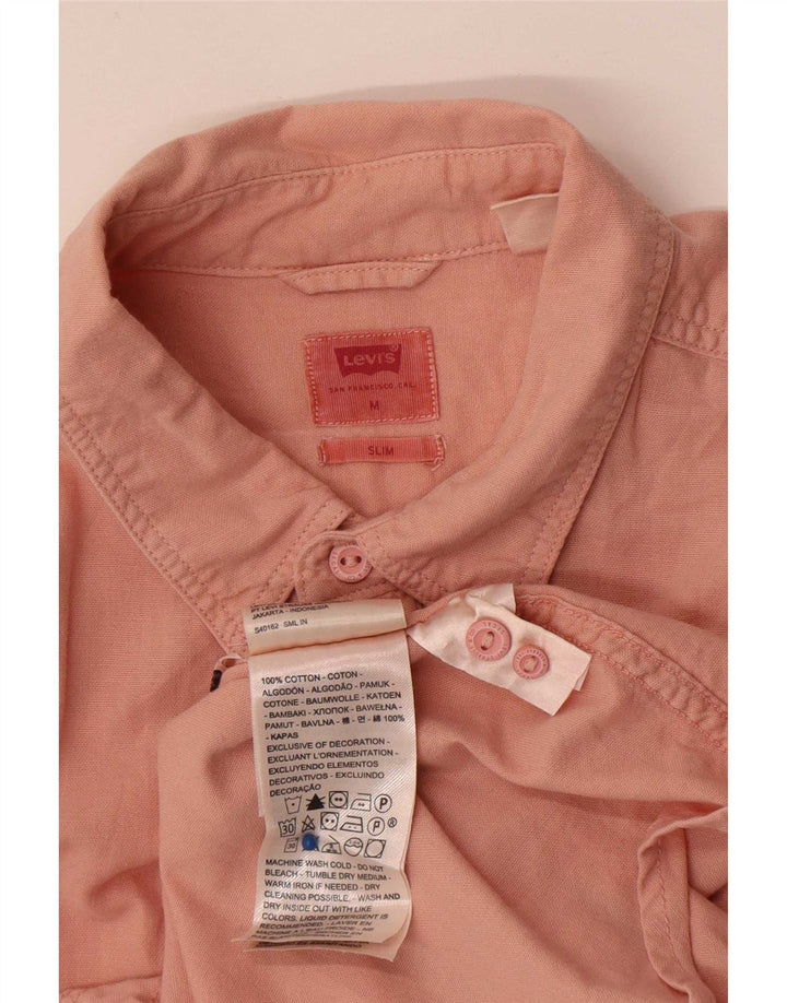 Levi's Mens Slim Fit Shirt Medium Pink Cotton