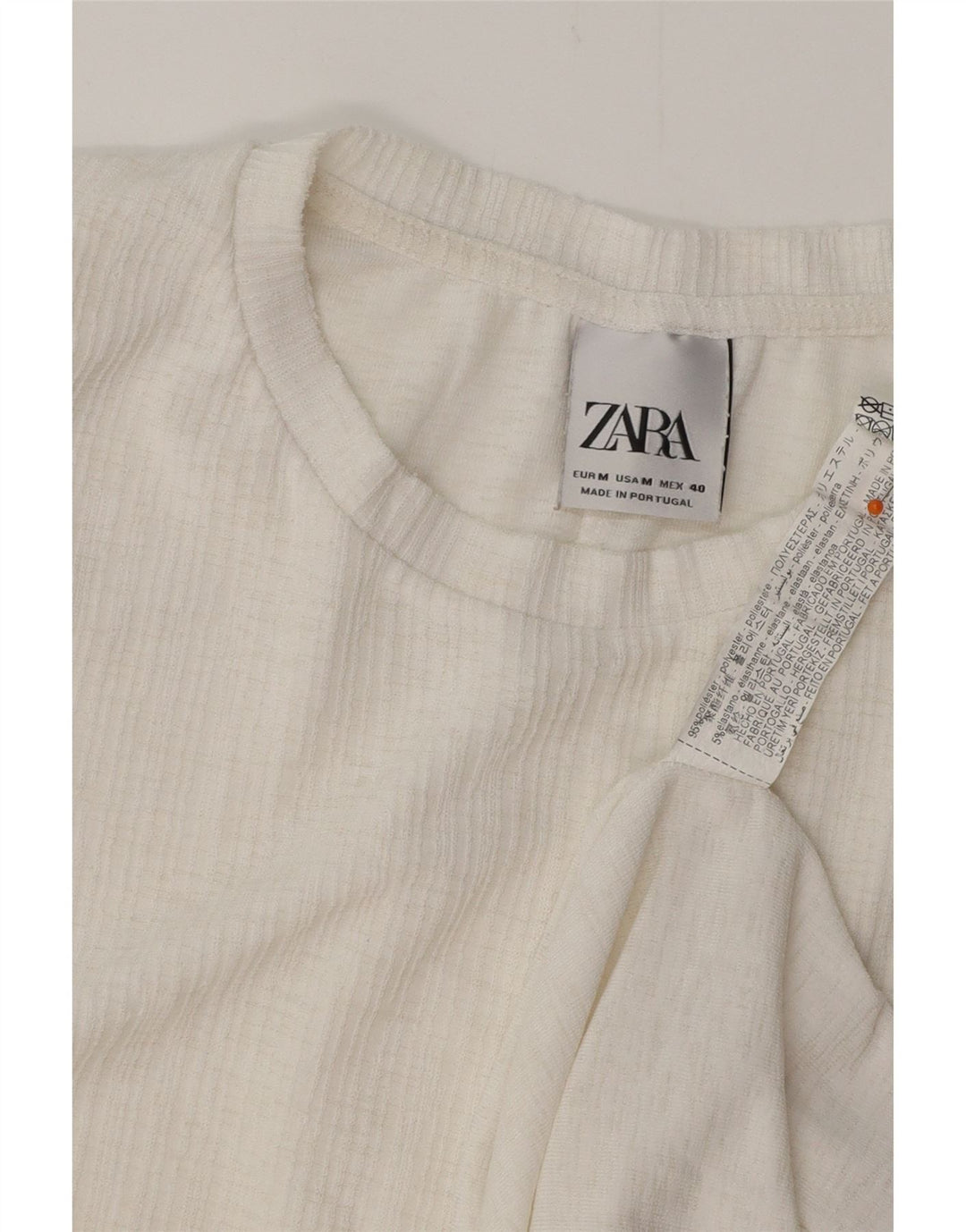 ZARA Womens Blouse Top UK 12 Medium White Polyester Vintage Zara and Second-Hand Zara from Messina Hembry 