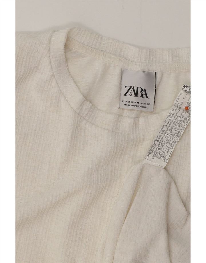 ZARA Womens Blouse Top UK 12 Medium White Polyester Vintage Zara and Second-Hand Zara from Messina Hembry 