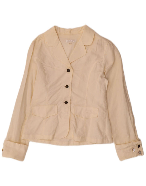 Kookai Girls 3 Button Blazer Jacket 11-12 Years Off White Linen