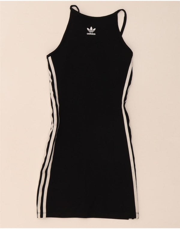 Adidas Womens Bodycon Dress UK 4 XS Black Cotton