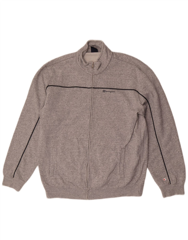 Champion Mens Tracksuit Top Jacket 2XL Grey Cotton