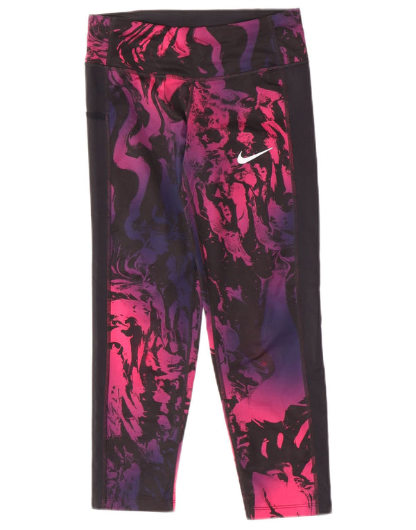 Nike Womens Dri Fit Leggings UK 6 XS  Multicoloured Tie Dye Polyester