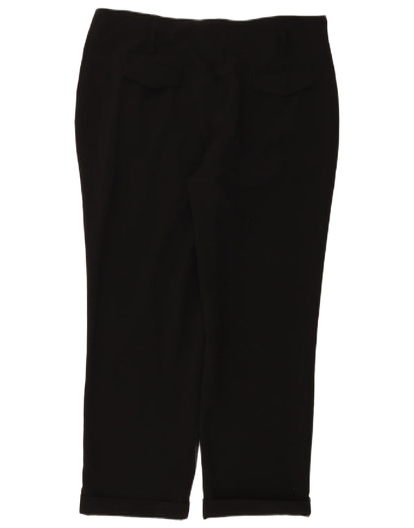 CALVIN KLEIN Womens Straight Cropped Trousers US 12 Large W36 L26 Black