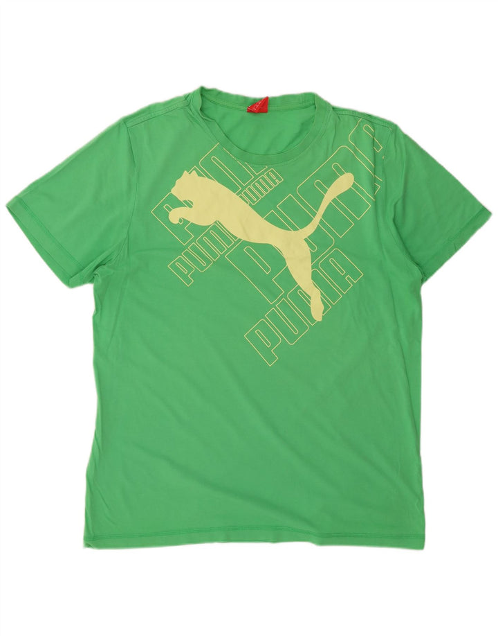 PUMA Mens Graphic T-Shirt Top XL Green