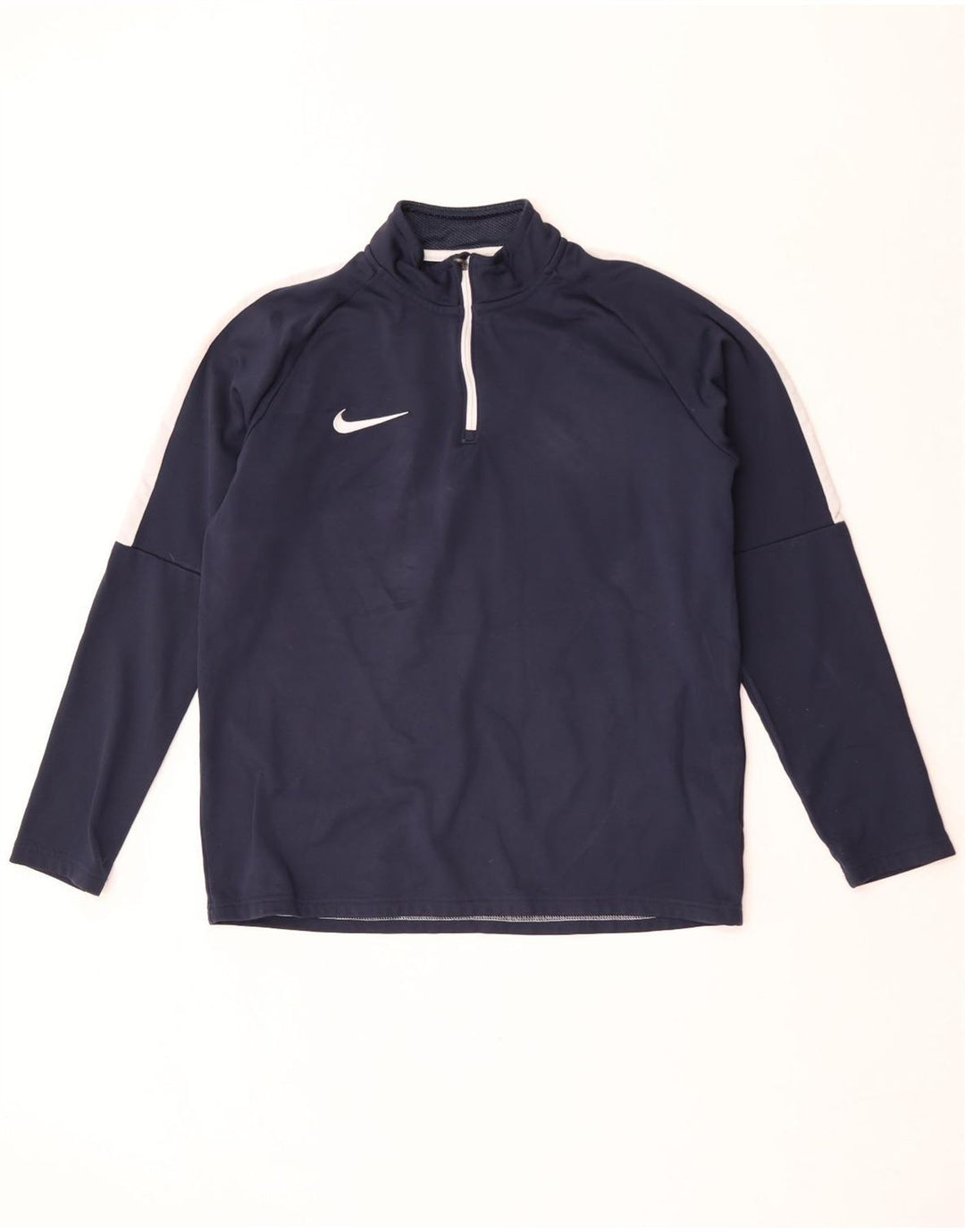 Nike Mens Dri Fit Pullover Tracksuit Top Medium Navy Blue Colourblock