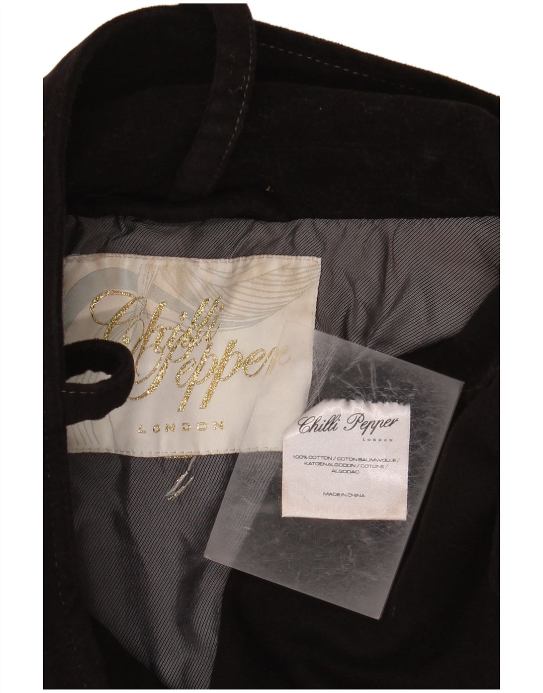 VINTAGE Womens Double Breasted Trench Coat UK 14 Medium Black Cotton