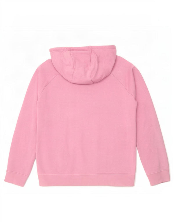 Nike Womens Relaxed Fit Zip Hoodie Sweater UK 14 Medium Pink Cotton
