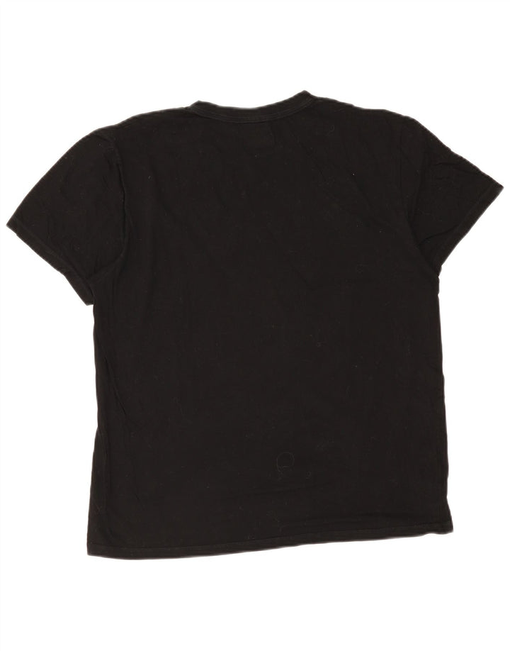 Fila Mens T-Shirt Top Medium Black Cotton