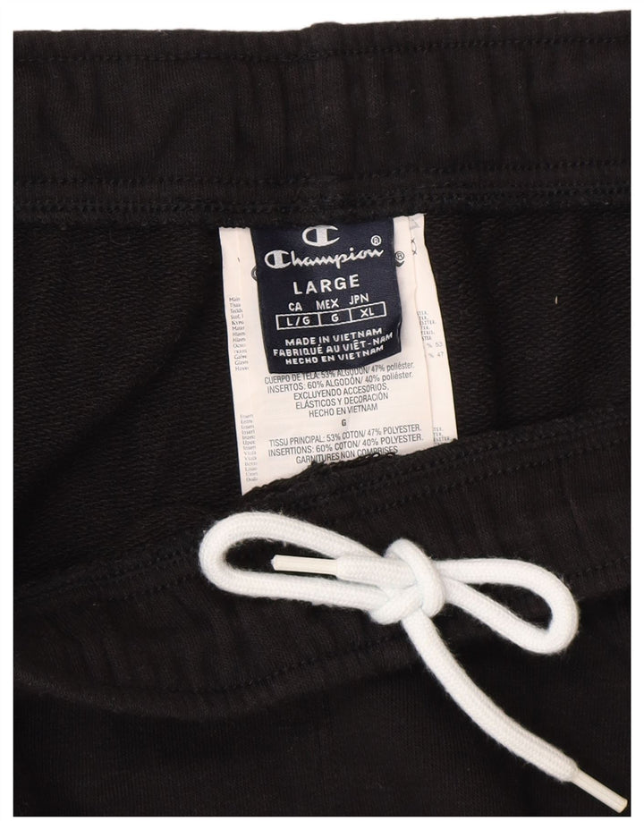 Champion Mens Tracksuit Trousers Large Black Cotton