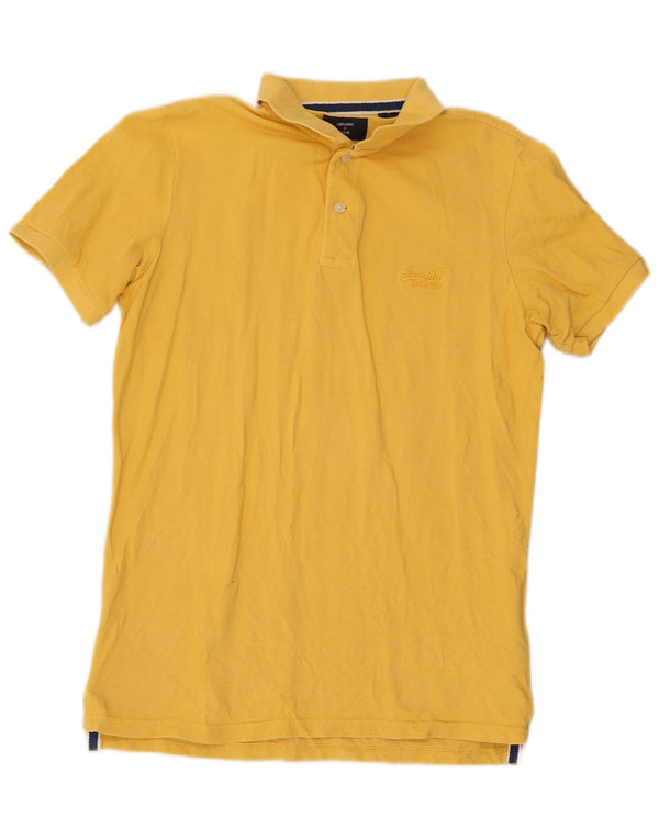 Superdry Mens Polo Shirt Medium Yellow Cotton