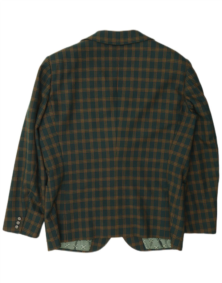 Vintage Mens 3 Button Blazer Jacket UK 38 Medium Green Check