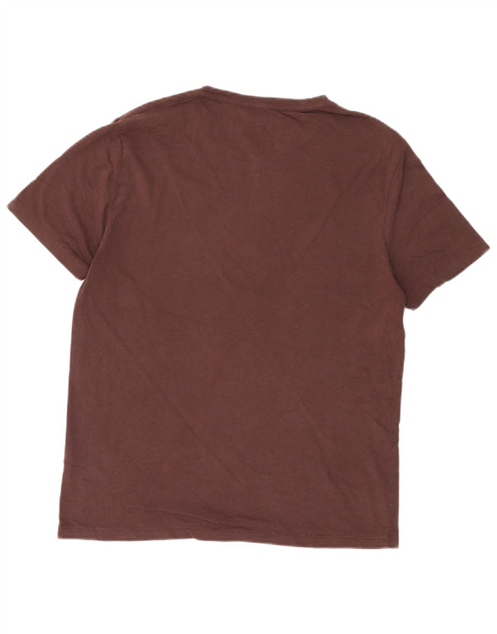 ALL SAINTS Mens T-Shirt Top Large Burgundy Cotton