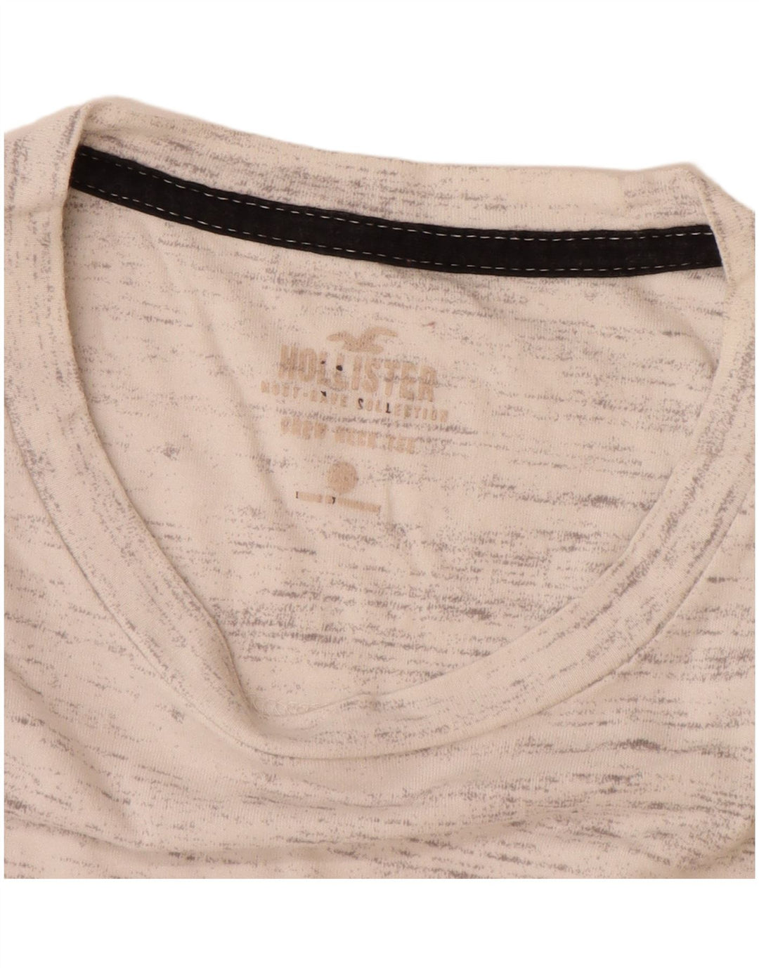 HOLLISTER Mens T-Shirt Top Small Off White Flecked Cotton