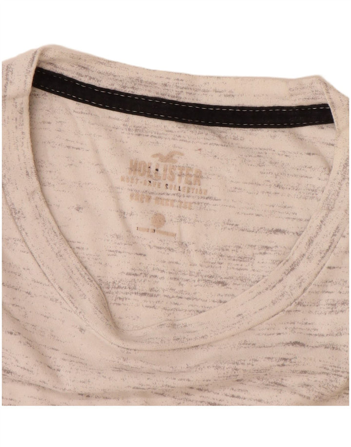 HOLLISTER Mens T-Shirt Top Small Off White Flecked Cotton