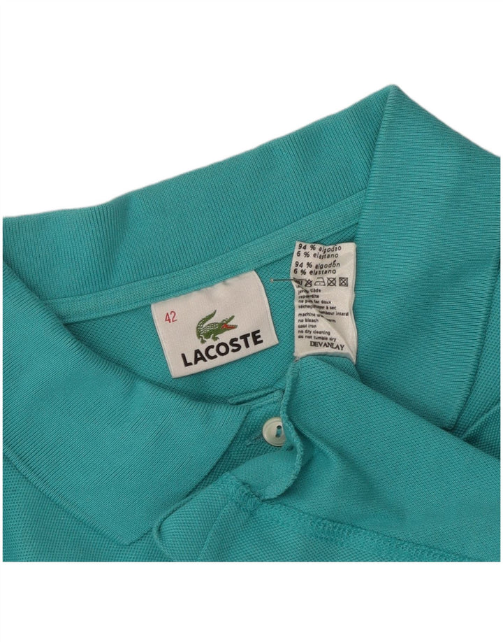 Lacoste Womens Polo Shirt Size 42 Large Blue Cotton