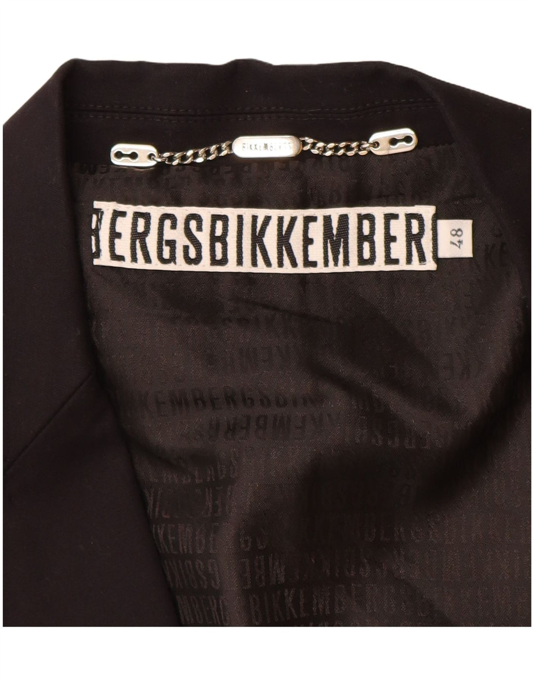 BIKKEMBERGS Mens 2 Button Blazer Jacket IT 48 Medium Black Cotton