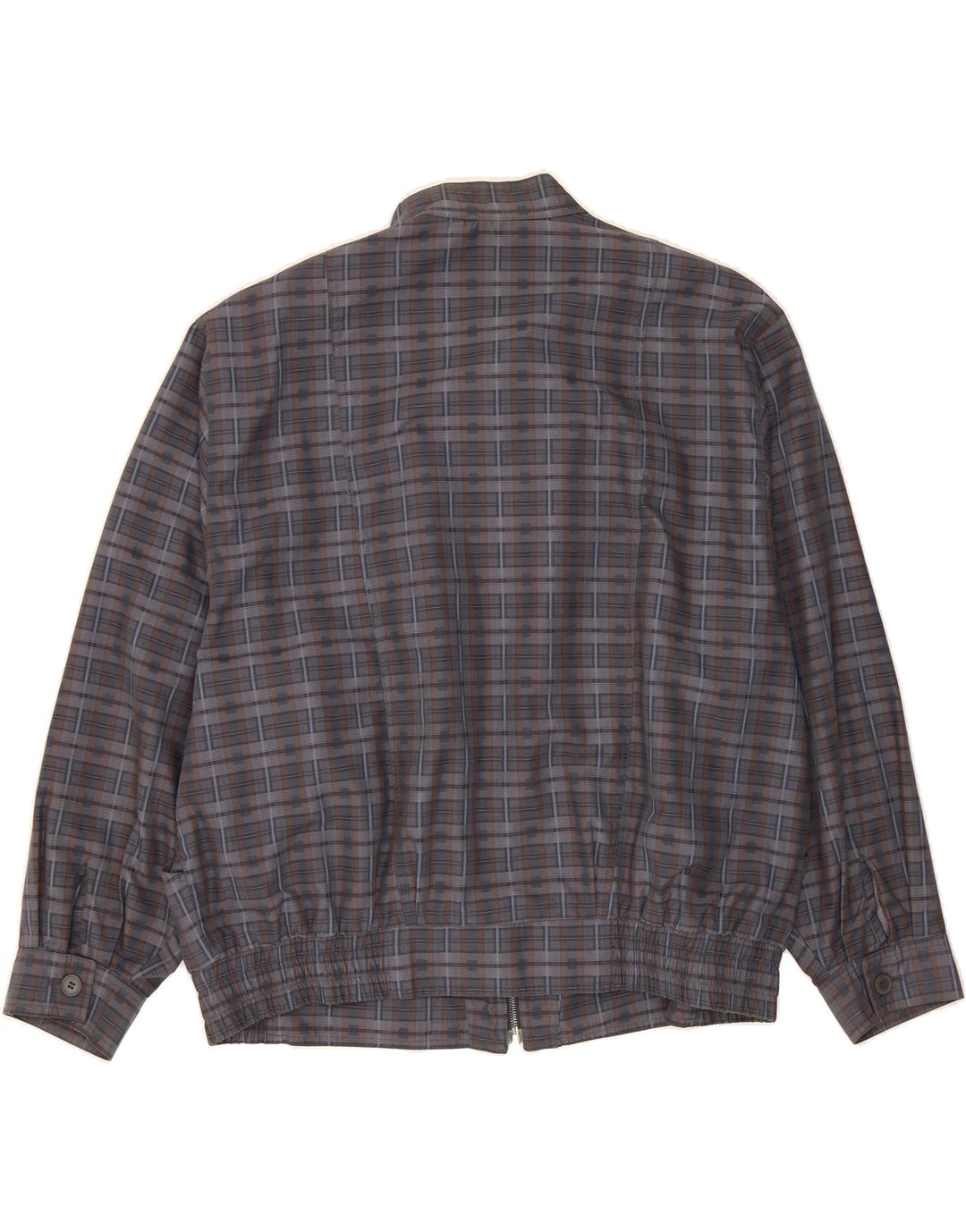 COMMANDER Mens Bomber Jacket UK 44 2XL Grey Check Cotton Vintage Commander and Second-Hand Commander from Messina Hembry 