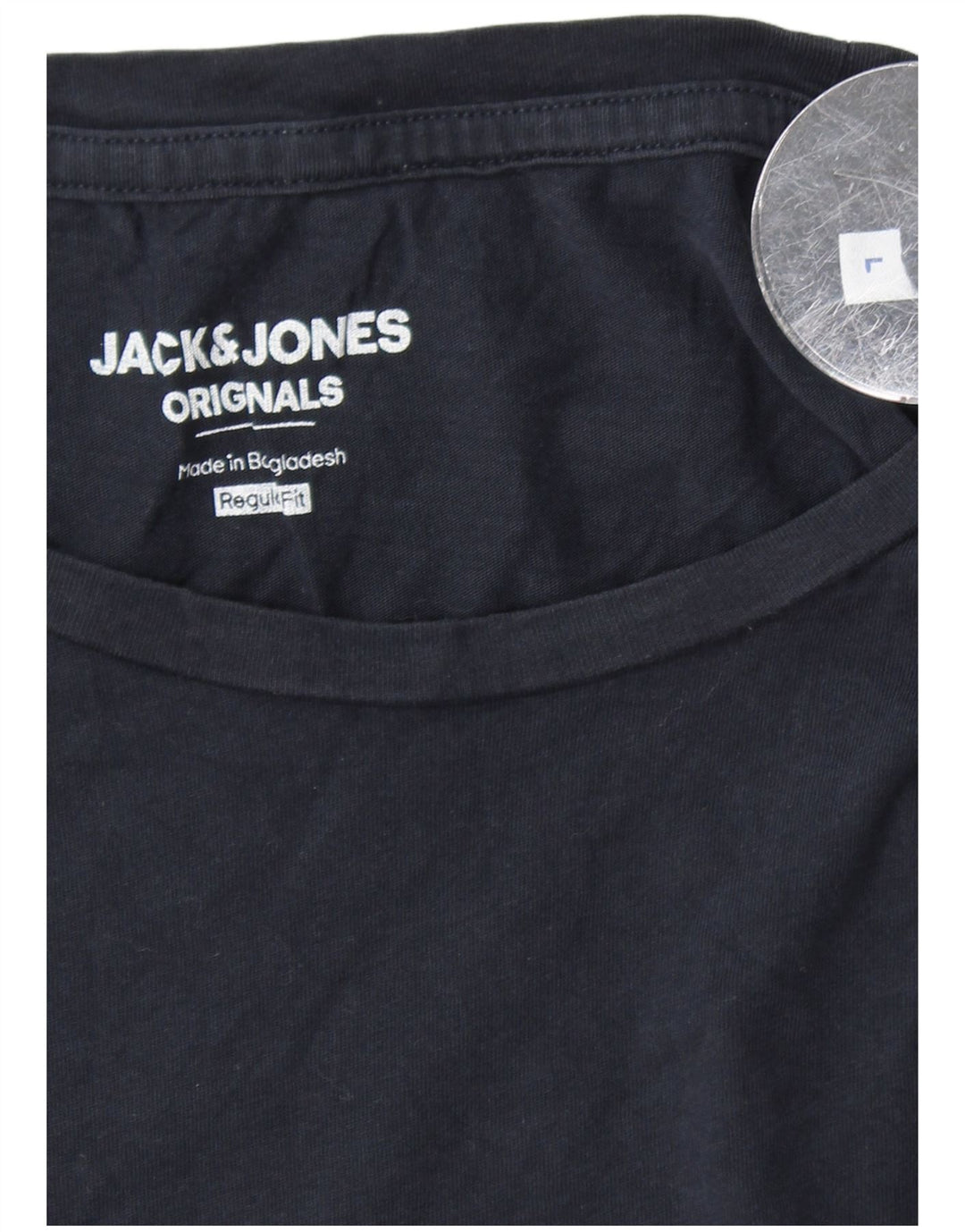 JACK & JONES Mens Regular Fit T-Shirt Top Large Navy Blue Cotton