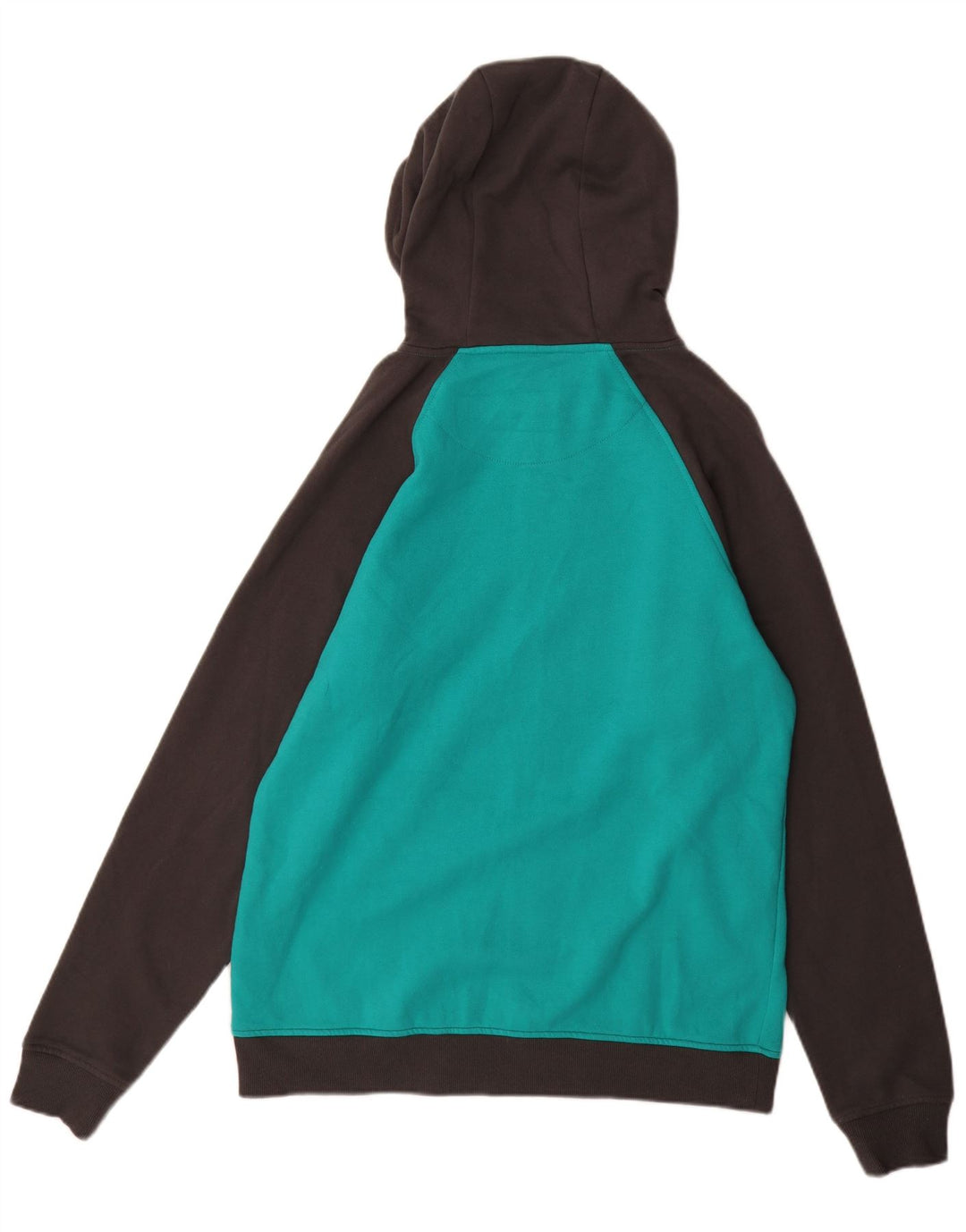 ANIMAL Mens Zip Hoodie Sweater Large Turquoise Colourblock Cotton