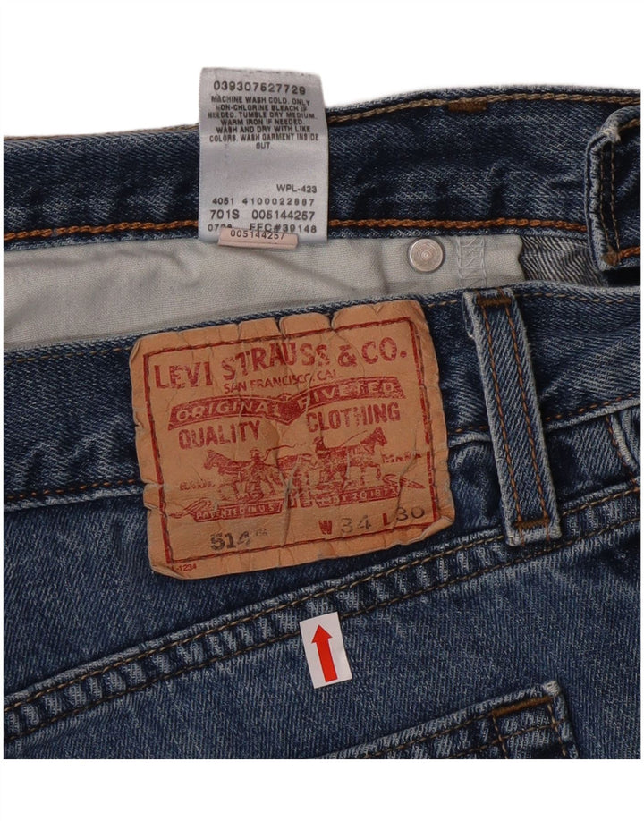 Levi's Mens 514 Slim Straight Jeans W34 L27 Blue Cotton