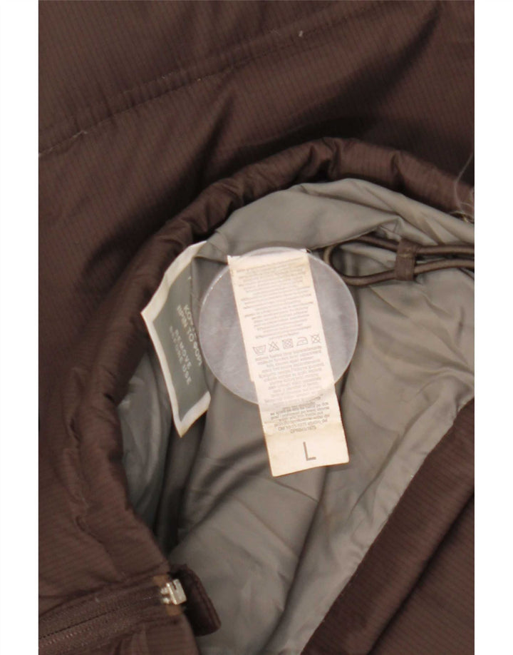 Vintage Mens Hooded Padded Jacket UK 40 Large Brown Polyamide