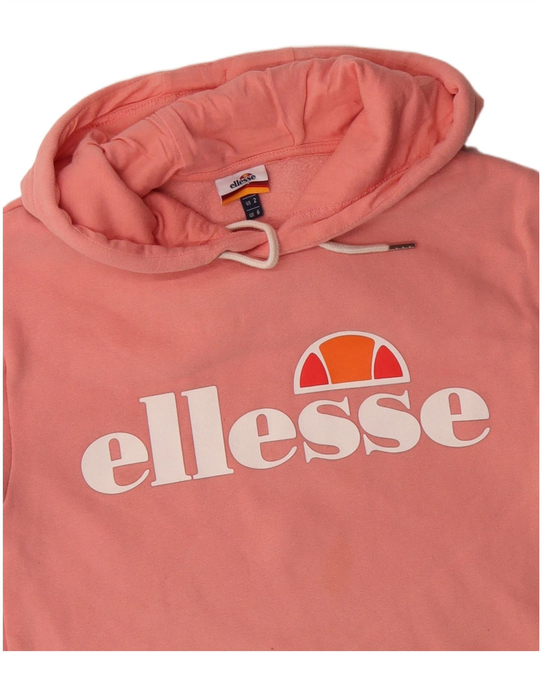 ELLESSE Womens Graphic Hoodie Jumper UK 6 XS Pink