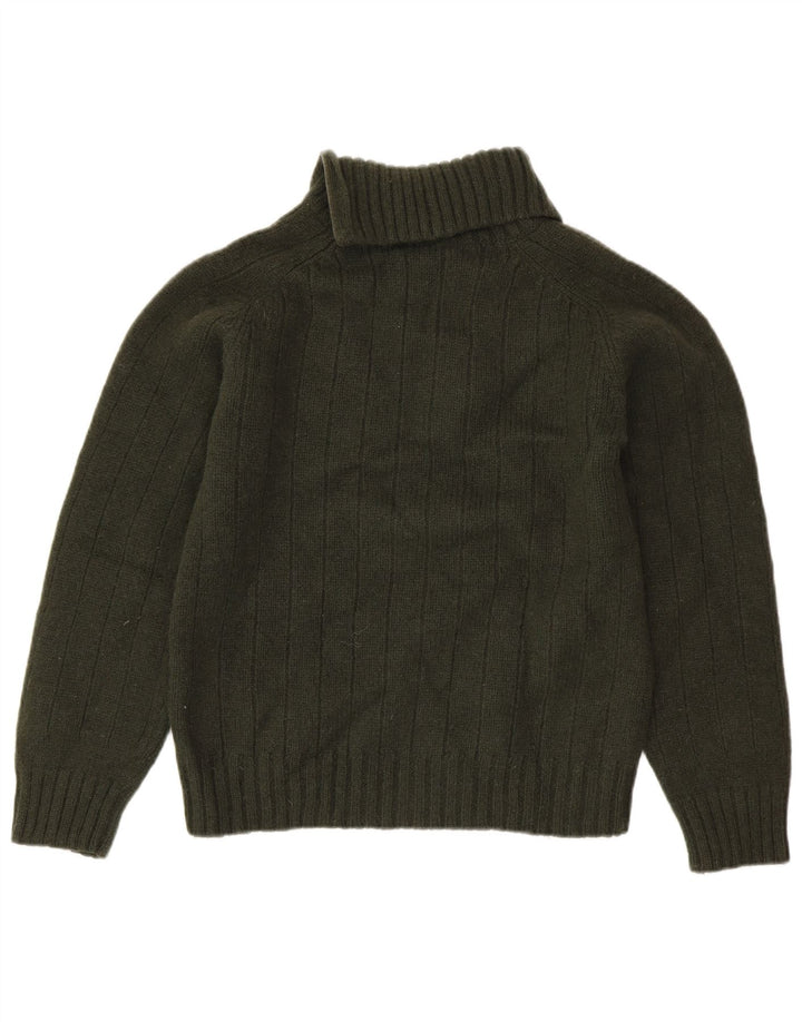 DIESEL Womens Zip Neck Jumper Sweater UK 18 XL Khaki Wool