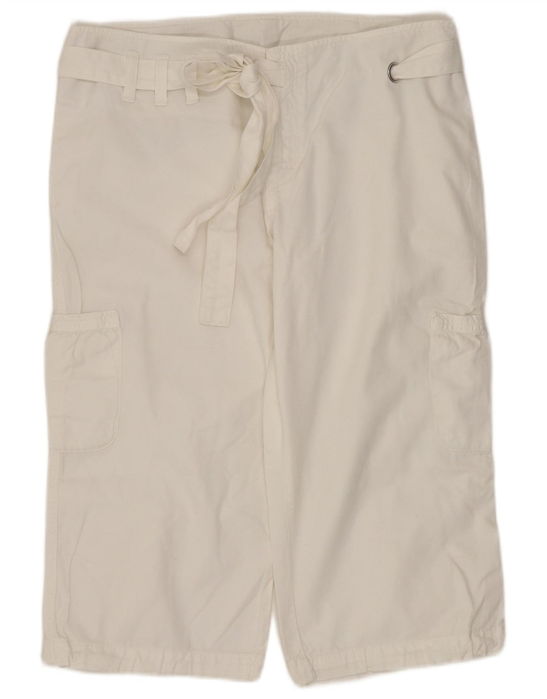 Sisley Womens Cargo Bermuda Shorts IT 42 Medium W32  White Cotton