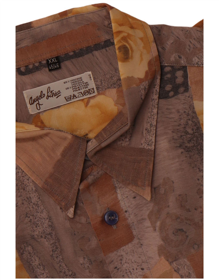 Angelo Litrico Mens Shirt Size 45/46 2XL Multicoloured Patchwork Viscose