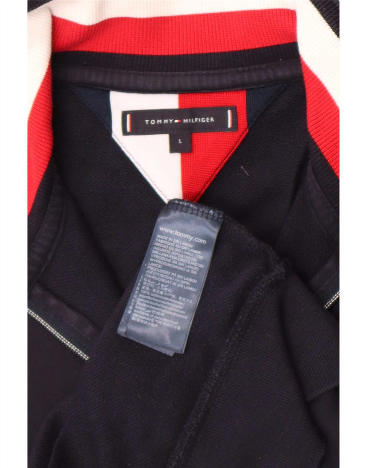 Tommy Hilfiger Mens Tracksuit Top Jacket Large Navy Blue Cotton