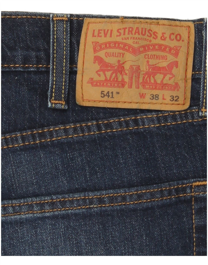 LEVI'S Mens 541 Straight Jeans W38 L32 Navy Blue Cotton