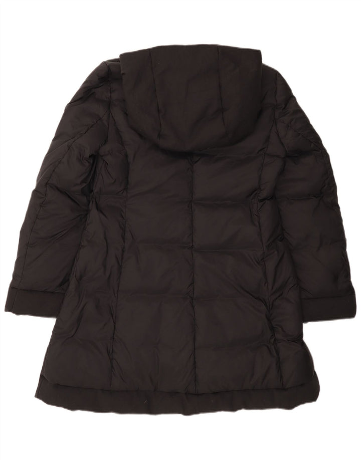 Benetton Womens Hooded Padded Coat UK 10 Small Black