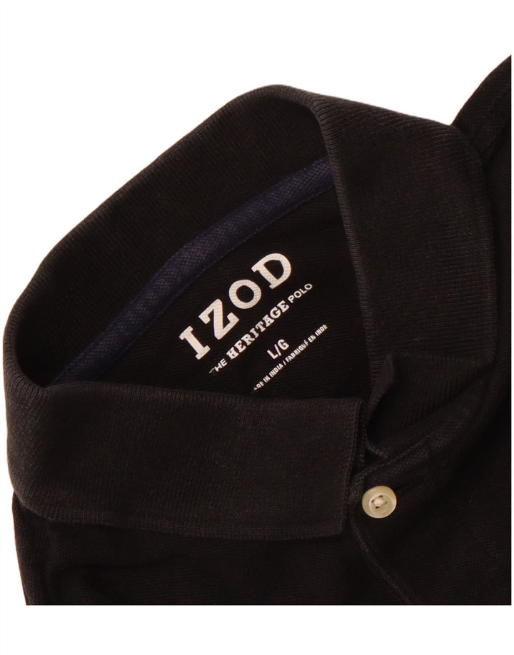 IZOD Mens Polo Shirt Large Black