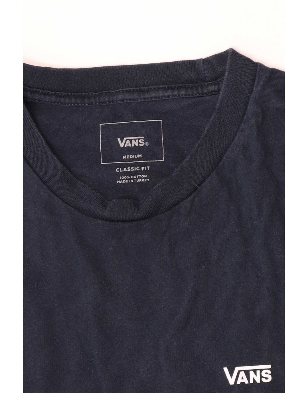 Vans Mens Classic Fit T-Shirt Top Medium Navy Blue Cotton