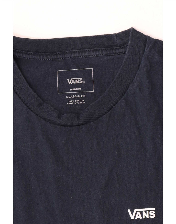 Vans Mens Classic Fit T-Shirt Top Medium Navy Blue Cotton