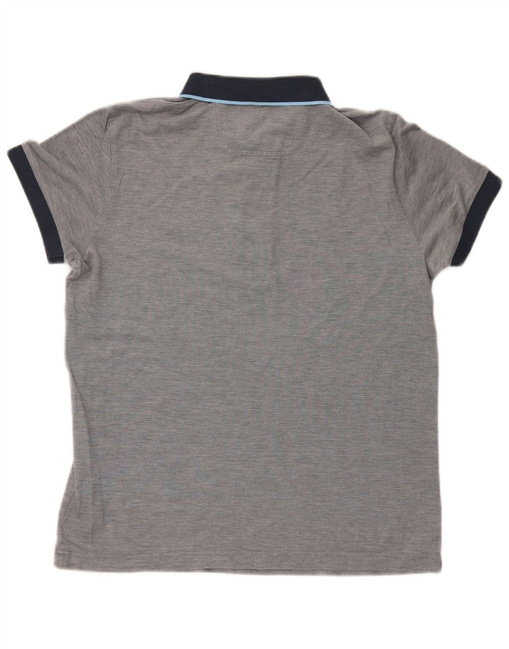 Hugo Boss Mens Polo Shirt Medium Grey Colourblock Cotton