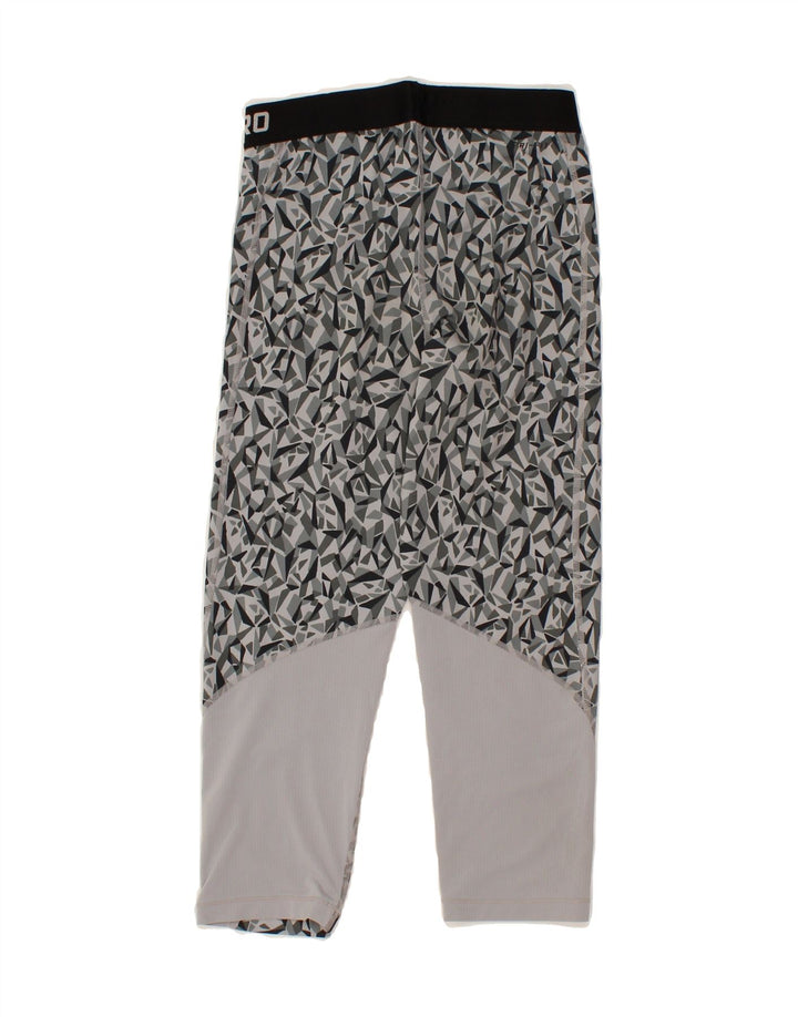 NIKE Womens Graphic Leggings UK 10 Small  Grey Geometric Polyester Vintage Nike and Second-Hand Nike from Messina Hembry 