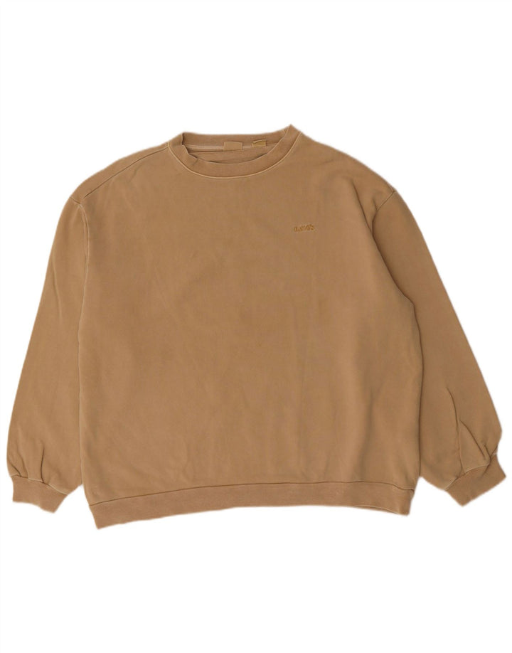 LEVI'S Mens Loose Fit Sweatshirt Jumper Small Beige Cotton
